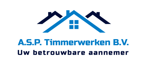 Het logo van A.S.P. Timmerwerken B.V., uw aannemer voor in Hoorn